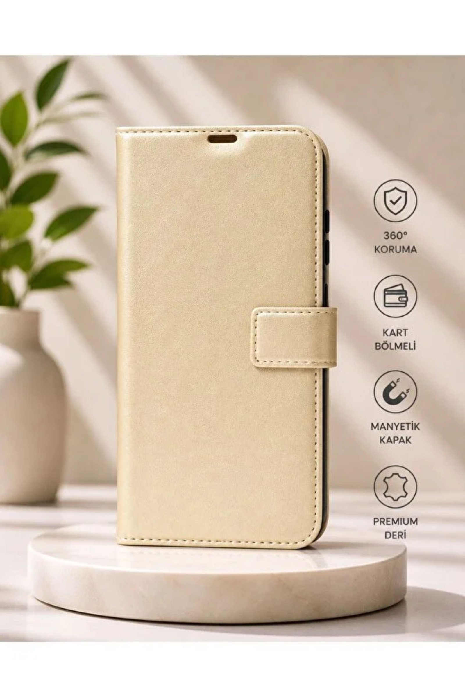 Huawei P Smart Kılıf 360 Tam Kaplar Deri Dokulu Kapaklı Cüzdan Standlı Kartvizitli Kopçalı Kapak