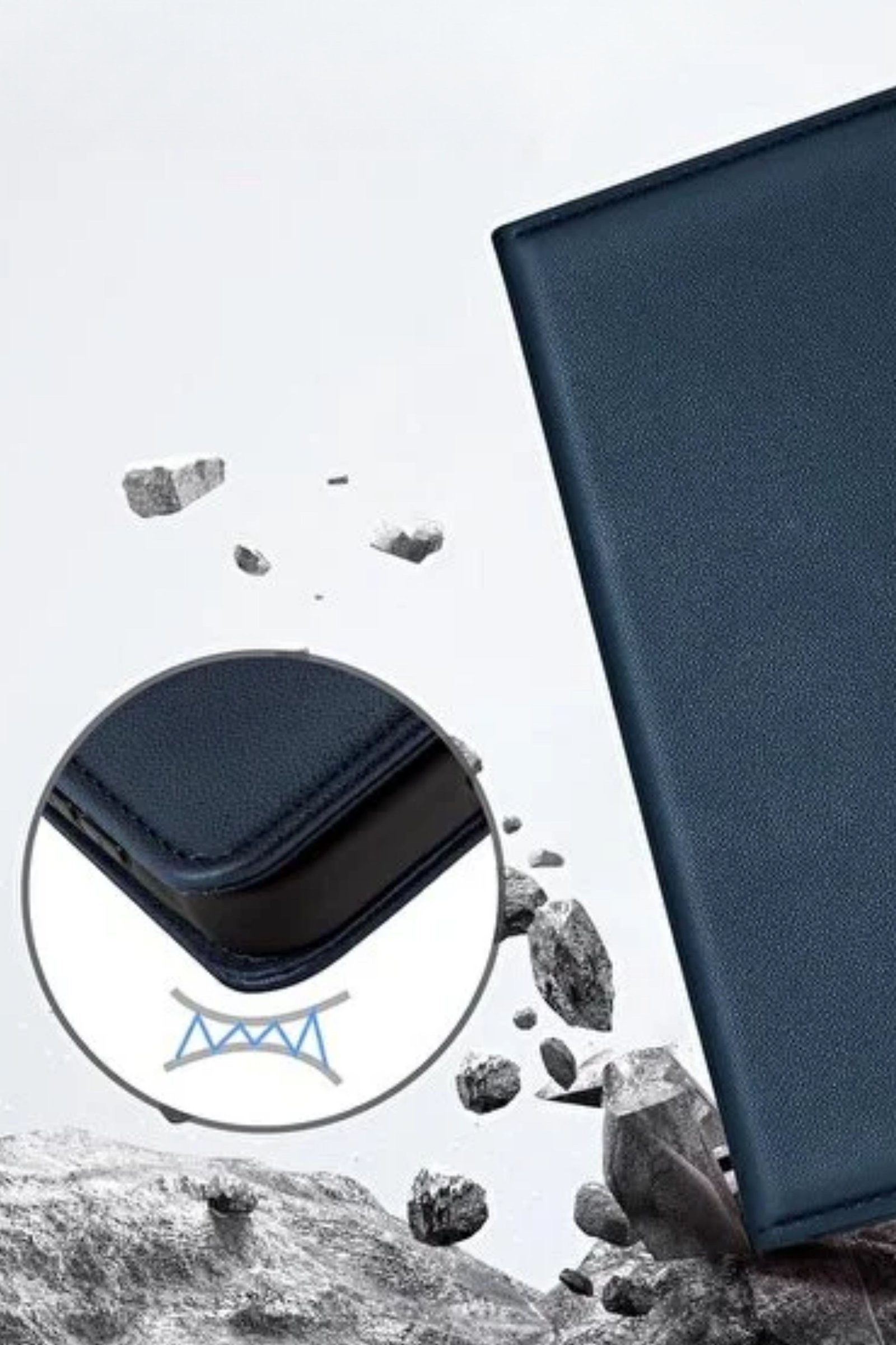 iPhone 16 Pro Max Kılıf 360 Tam Kaplar Deri Dokulu Kapaklı Cüzdan Standlı Kartvizitli Kopçalı Kapak