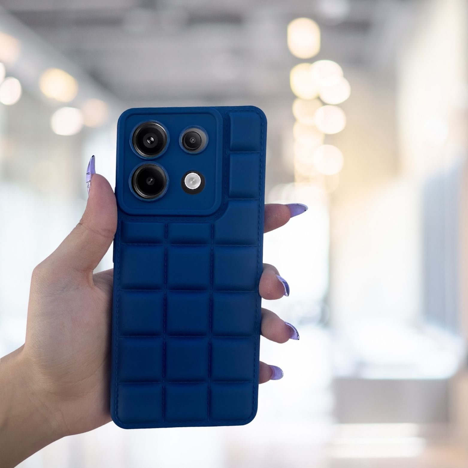 Redmi Note 13 Pro 4G Kılıf Puffer Şişme Kapitone Tasarımlı Kamera Korumalı Yumuşak Madlen Silikon Kılıf