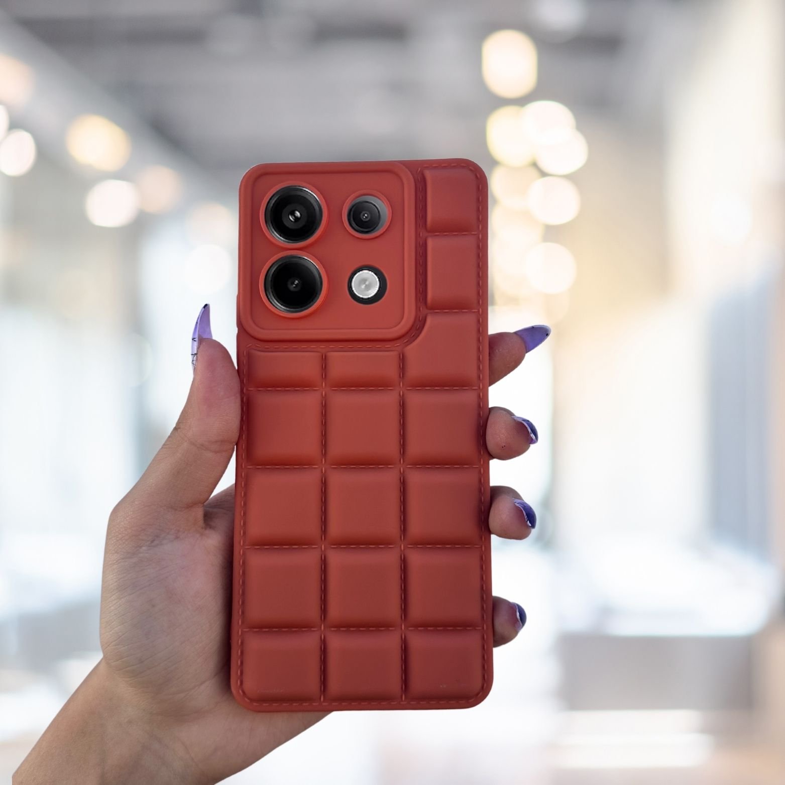 Redmi Note 13 Pro 4G Kılıf Puffer Şişme Kapitone Tasarımlı Kamera Korumalı Yumuşak Madlen Silikon Kılıf