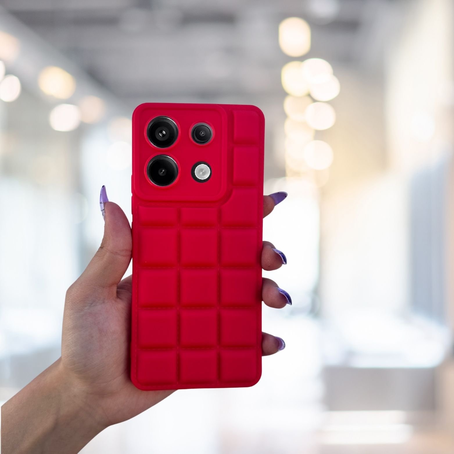 Redmi Note 13 Pro 4G Kılıf Puffer Şişme Kapitone Tasarımlı Kamera Korumalı Yumuşak Madlen Silikon Kılıf