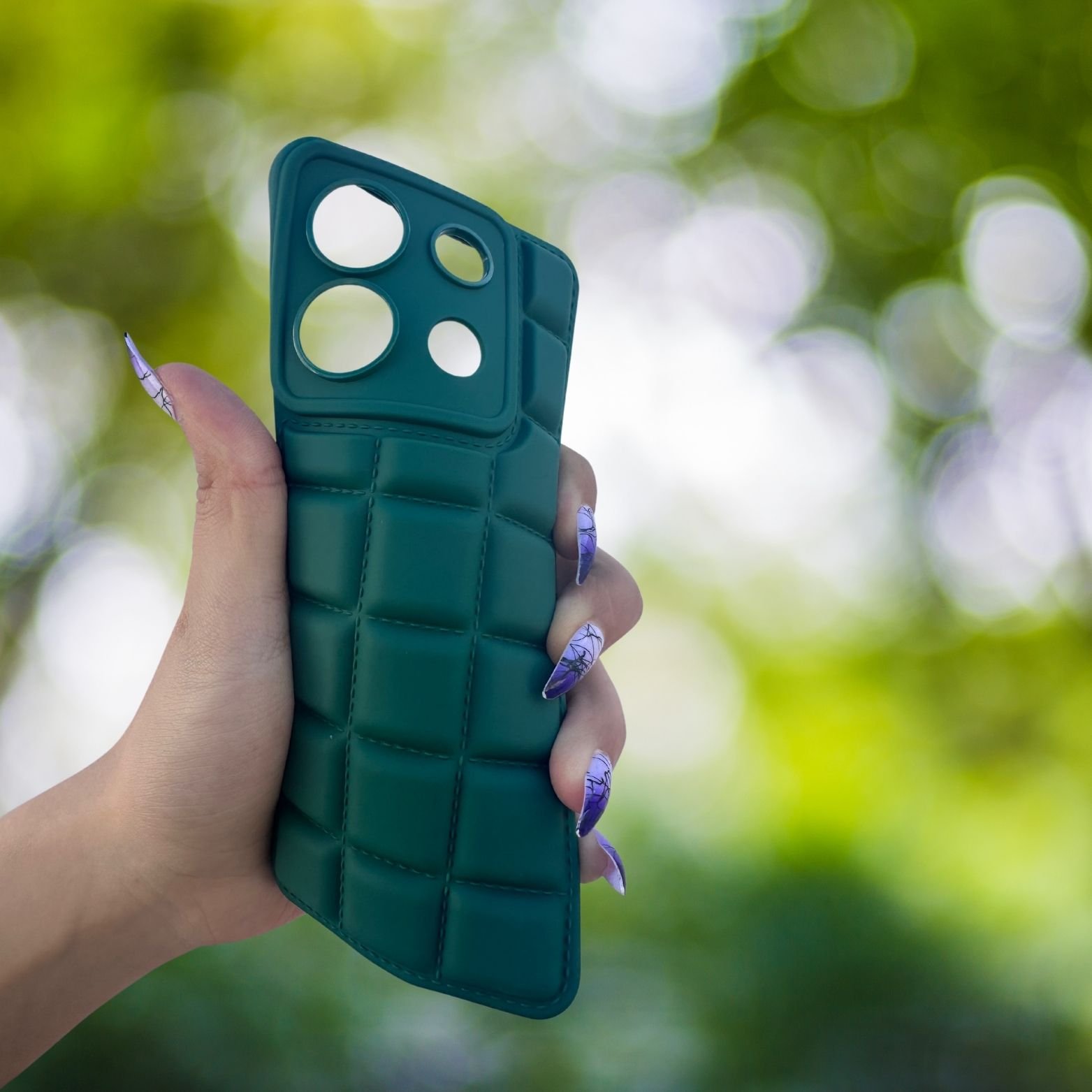 Redmi Note 13 Pro 4G Kılıf Puffer Şişme Kapitone Tasarımlı Kamera Korumalı Yumuşak Madlen Silikon Kılıf