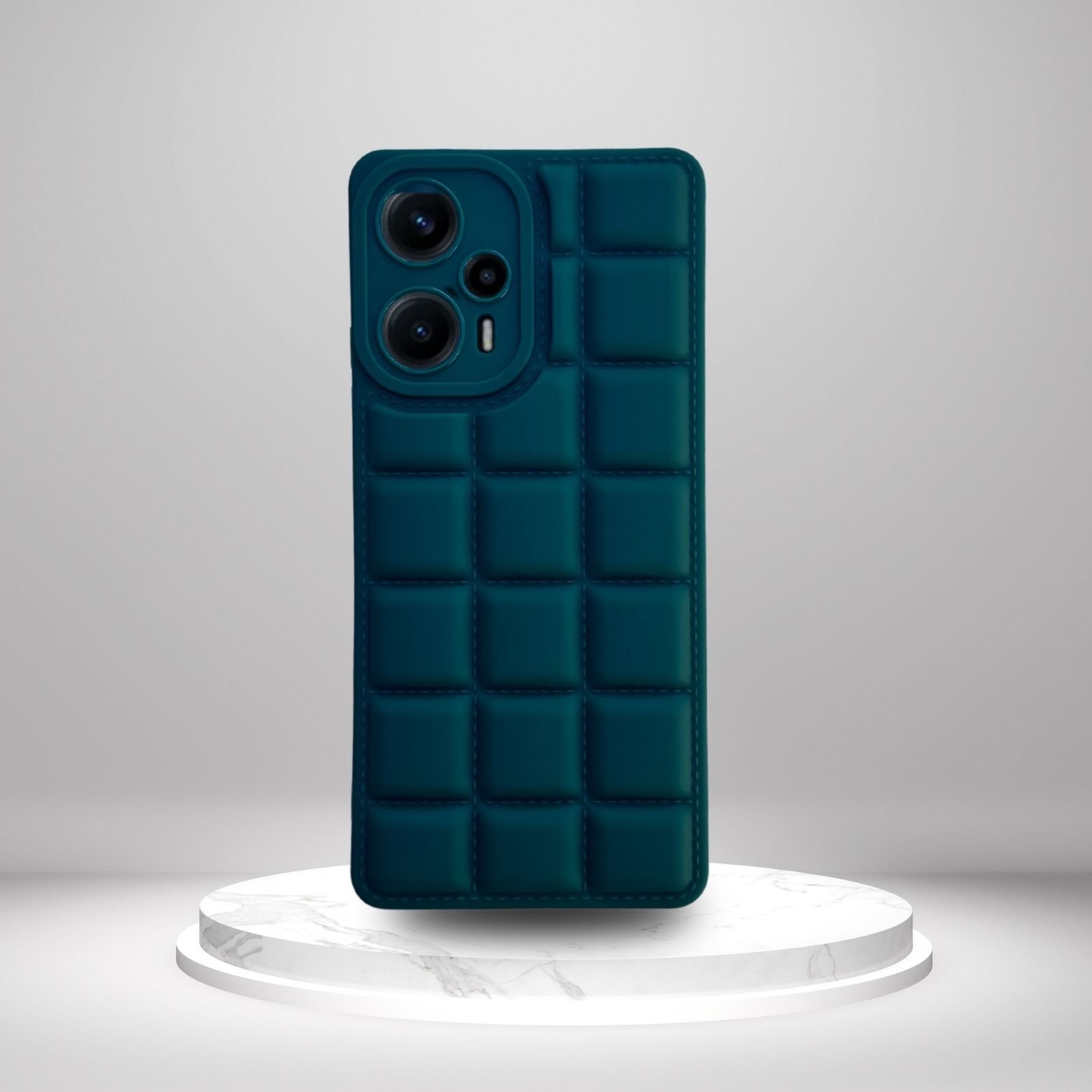 Poco F5 5G Kılıf Puffer Şişme Kapitone Tasarımlı Kamera Korumalı Yumuşak Madlen Silikon Kılıf