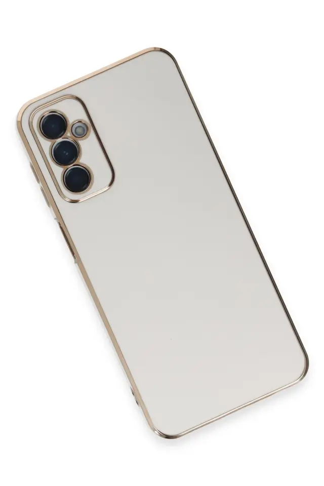 Samsung Galaxy A54 Kılıf Gold Electroplate Kenar Parlak Silikon Şanzelize Telefon Kapak