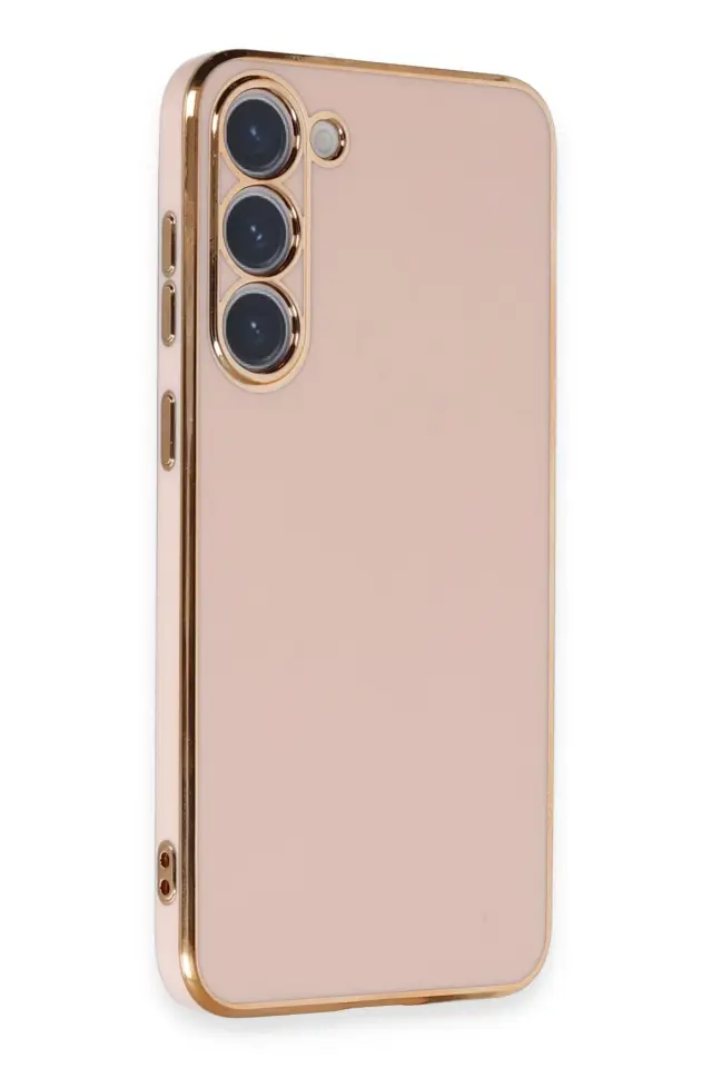 Samsung Galaxy S23 Kılıf Gold Electroplate Kenar Parlak Silikon Şanzelize Telefon Kapak