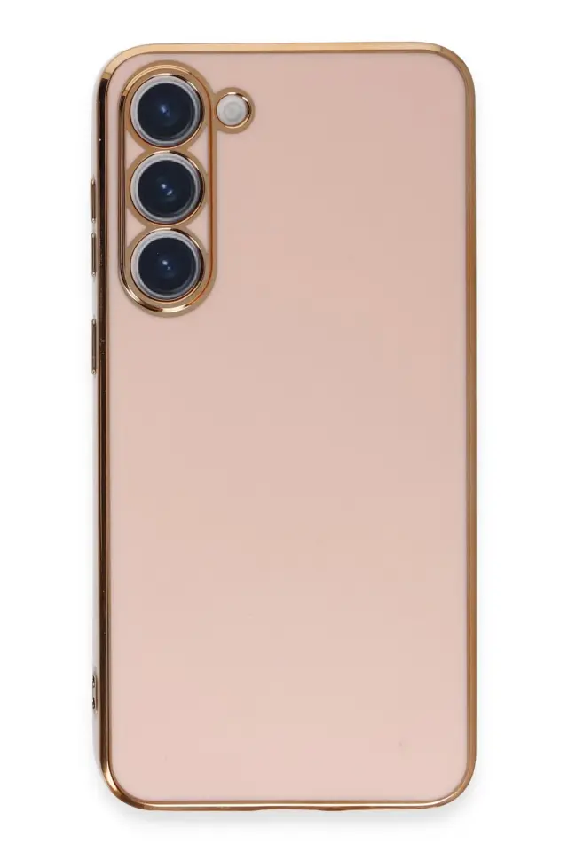 Samsung Galaxy S23 Kılıf Gold Electroplate Kenar Parlak Silikon Şanzelize Telefon Kapak
