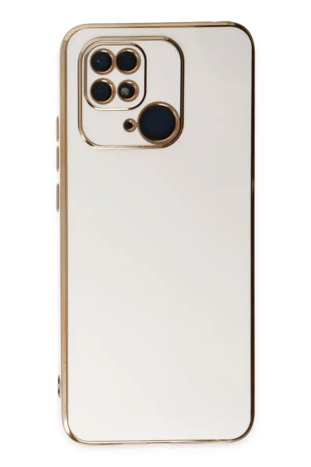 Redmi 10C Kılıf Gold Electroplate Kenar Parlak Silikon Şanzelize Telefon Kapak