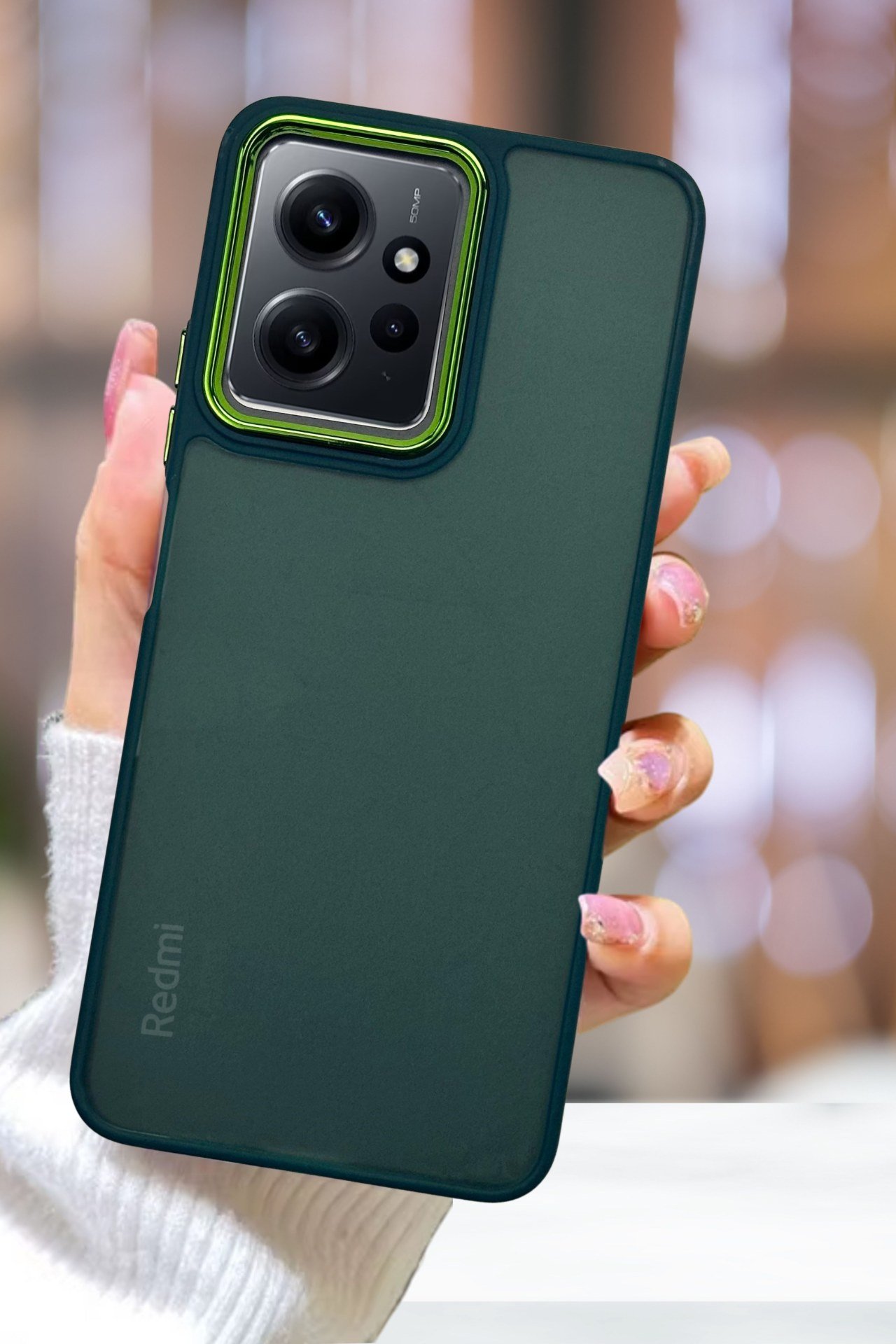 Xiaomi Redmi Note 12 Kılıf Metal Çerçeve Hassas Butonlu Renkli Buzlu Şeffaf Transparan Kapak