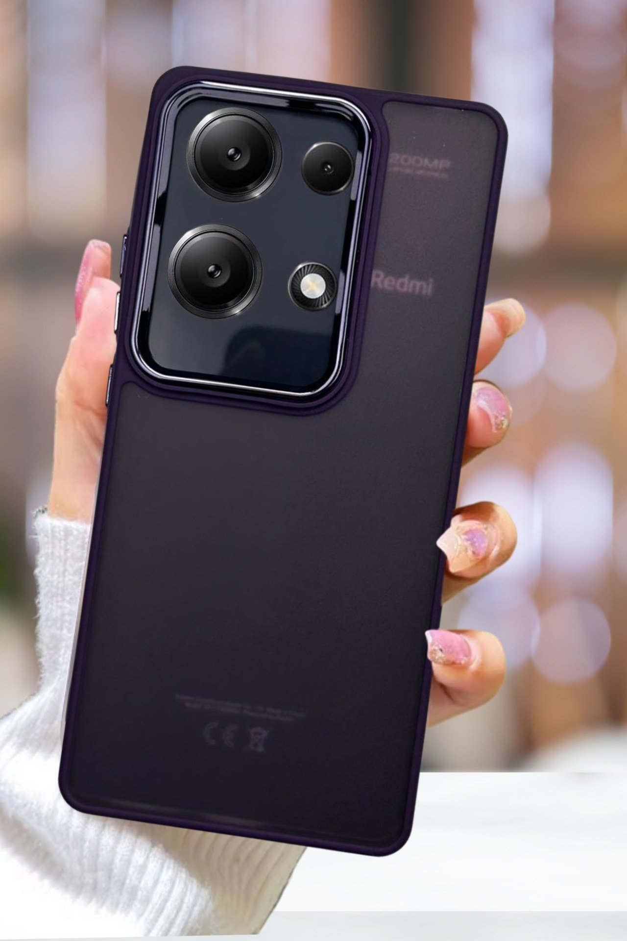 Xiaomi Redmi 13C Kılıf Metal Çerçeve Hassas Butonlu Renkli Buzlu Şeffaf Transparan Kapak