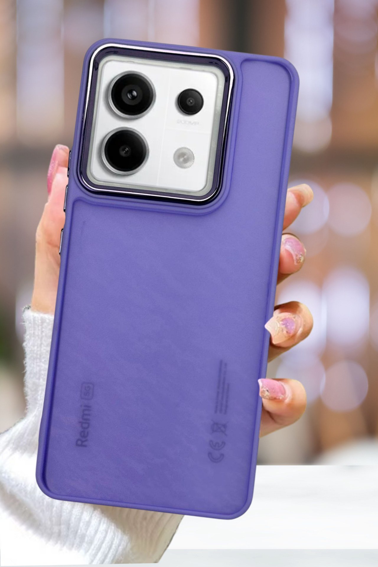 Xiaomi Redmi Note 13 Pro 5G Kılıf Metal Çerçeve Hassas Butonlu Renkli Buzlu Şeffaf Transparan Kapak