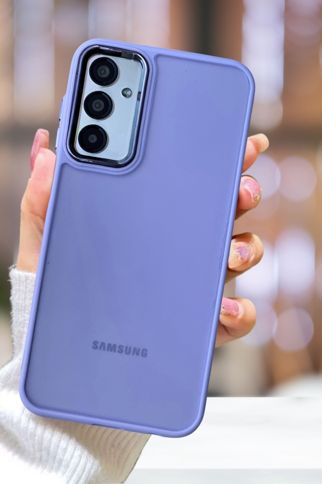 Samsung Galaxy A35 Kılıf Metal Çerçeve Hassas Butonlu Renkli Buzlu Şeffaf Transparan Kapak