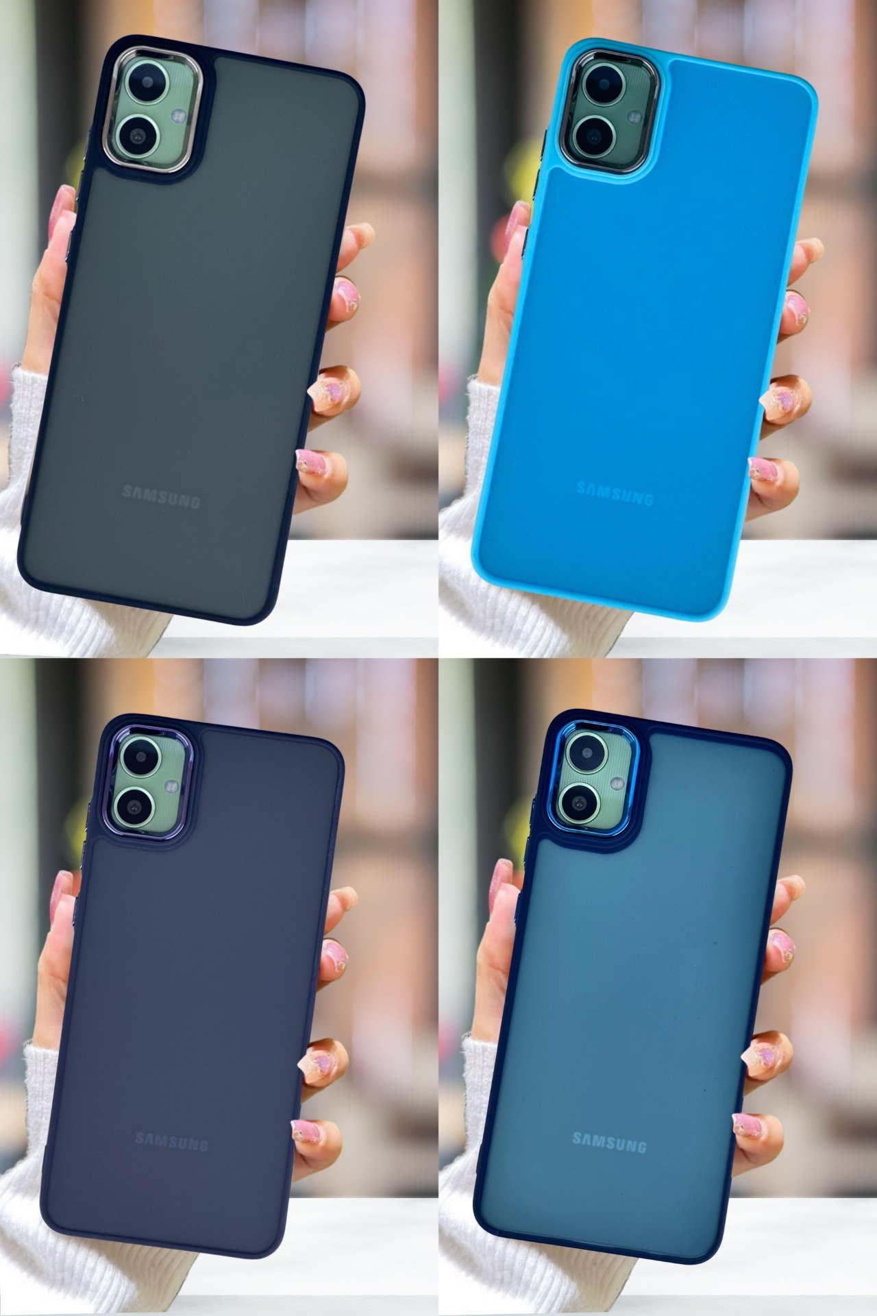 Samsung Galaxy A05 Kılıf Metal Çerçeve Hassas Butonlu Renkli Buzlu Şeffaf Transparan Kapak