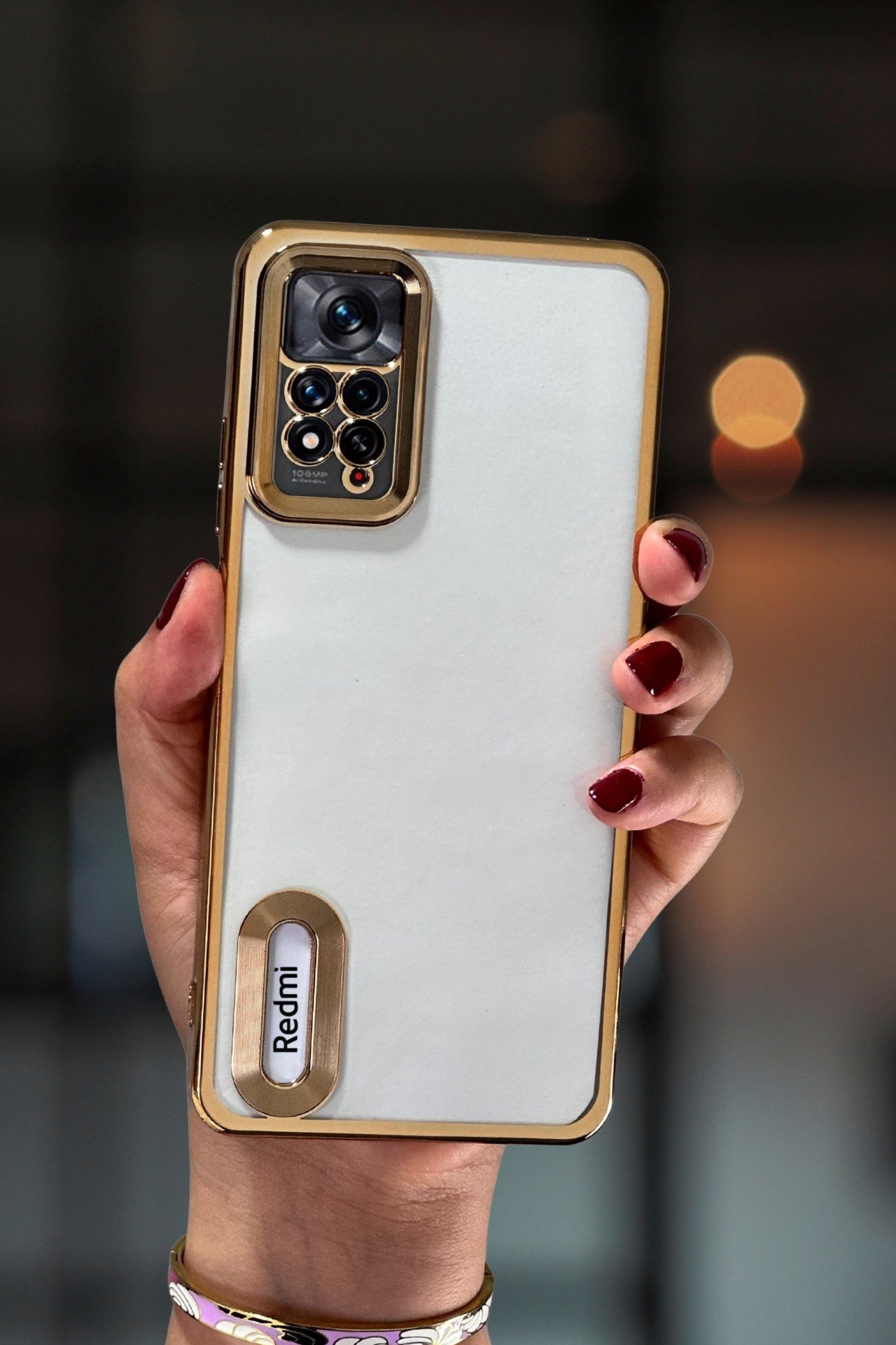 Redmi Note 12 Pro 4G Kılıf Kamera Lens Korumalı Şeffaf Kenarları Renkli Logo Gösteren Parlak Kapak