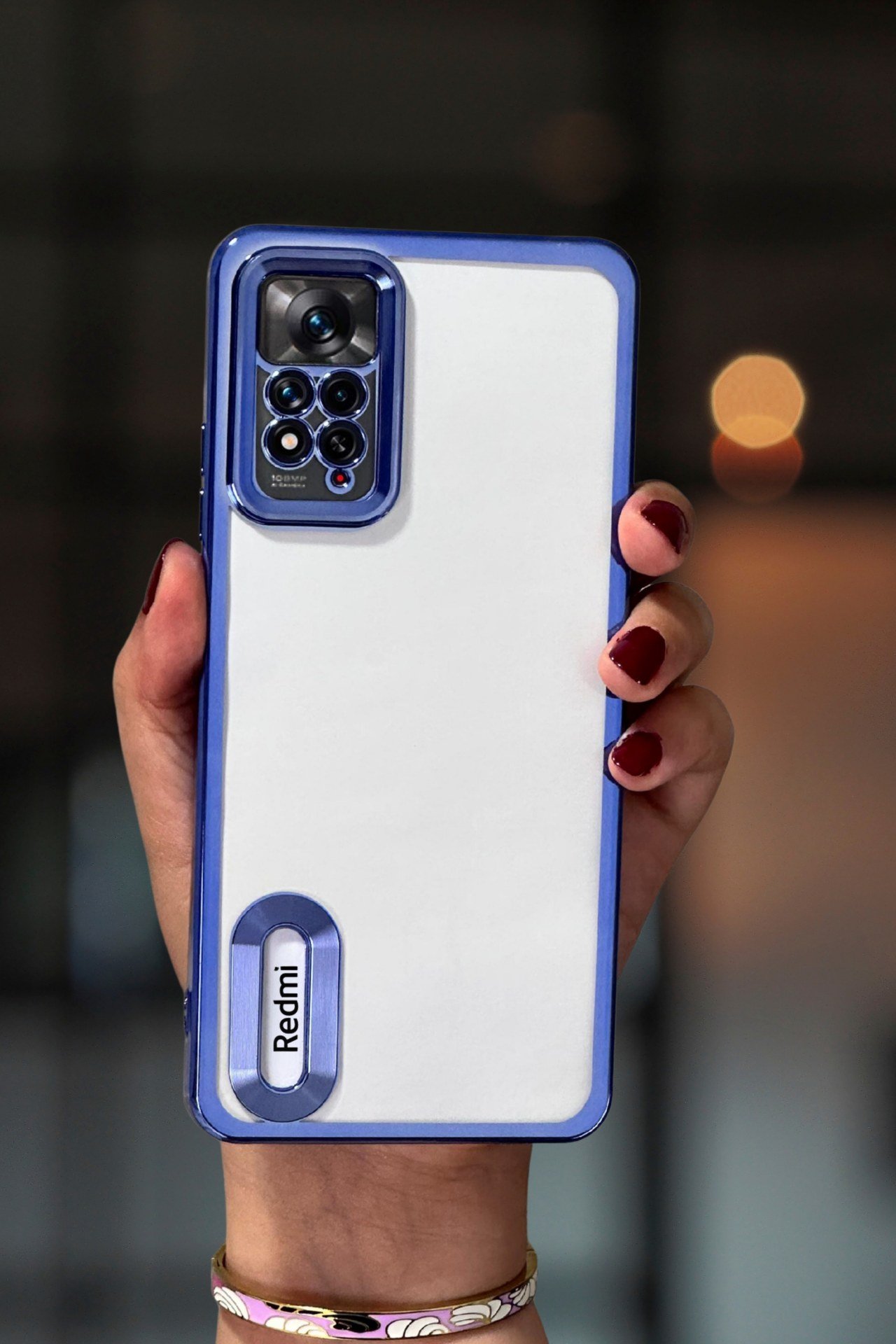 Redmi Note 12 Pro 4G Kılıf Kamera Lens Korumalı Şeffaf Kenarları Renkli Logo Gösteren Parlak Kapak
