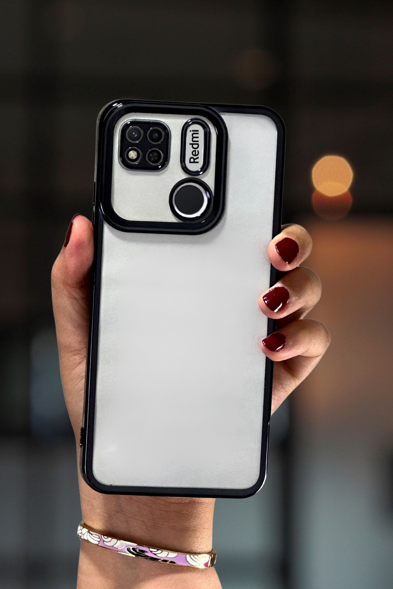 Redmi 10A Kılıf Kamera Lens Korumalı Şeffaf Kenarları Renkli Logo Gösteren Parlak Kapak