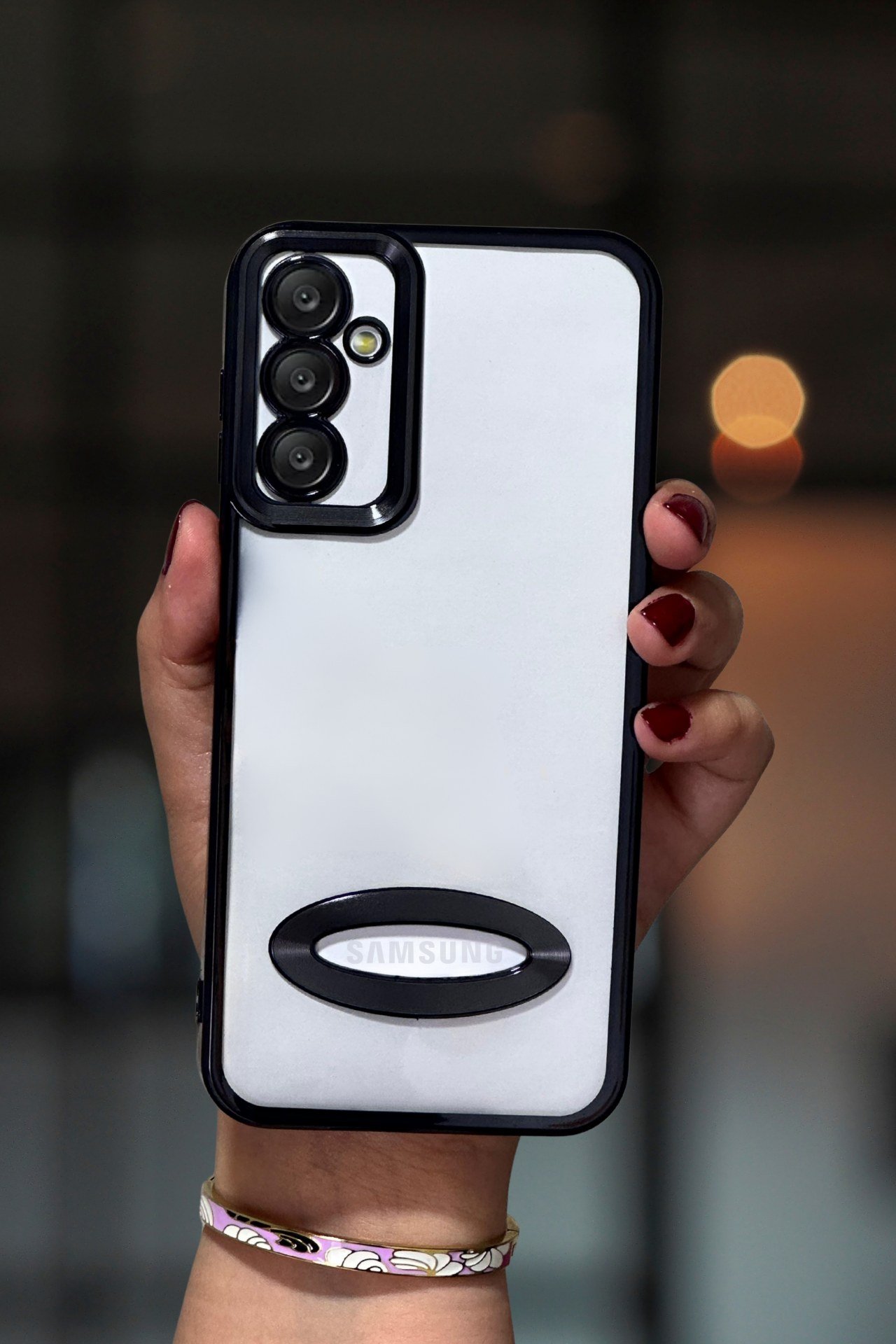 Samsung Galaxy A13 5G Kılıf Kamera Lens Korumalı Şeffaf Kenarları Renkli Logo Gösteren Parlak Kapak